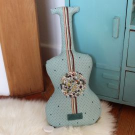 Guitare musicale pois turquoise