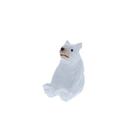 Figurine en bois ours blanc