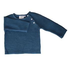 tricot maille coton bleu bébé