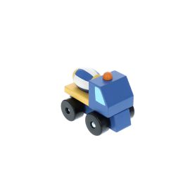 camion betonniere bleu en bois