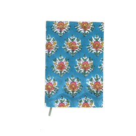carnet de notes dessins bleu fleurs