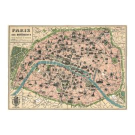 Affiche vintage letterbox paris et ses monuments