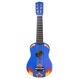 guitare bleue flammes