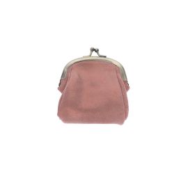 Petit porte-monnaie avec fermoir pailleté rose pâle