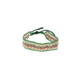 Bracelet tissé en perles vert