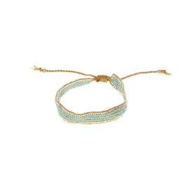 Bracelet tissé perles turquoise