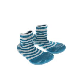 chaussinettes rayées bleues et blanc