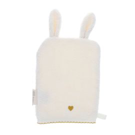 gant de toilette coeur moutarde bébé