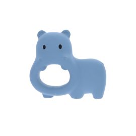 Anneau de dentition hippopotame bleu bébé