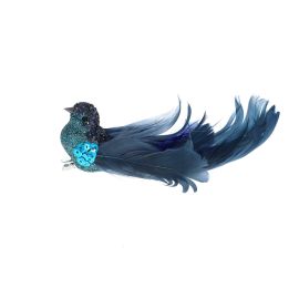 Oiseau à clipser bleu sequin