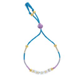 Bracelet tissé avec perles mot "Amore"
