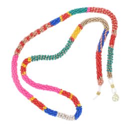cordon lunettes à perles multicolores