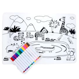 set de coloriage en silicone savane