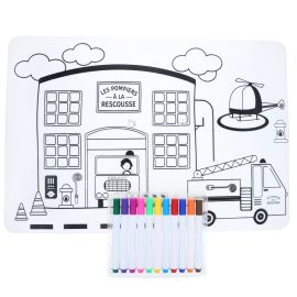 set de coloriage en silicone pompiers