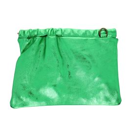 sac pochette cuir vert émeraude 