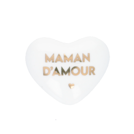 coeur en céramique déco bibelot maman d'amour