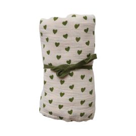 lange en coton coeurs verts