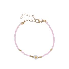 bracelet perles rose coeur