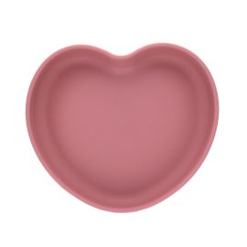 Assiette coeur silicone rose