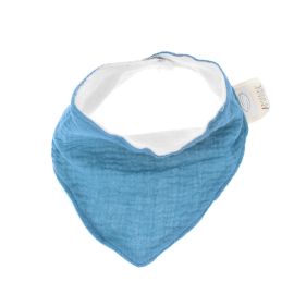 Bavoir bandana gaze de coton bleu