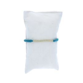 Bracelet gaze coton bleu canard