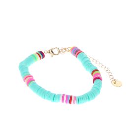 Bracelet surfeur bracelet perles de heishi bleu clair