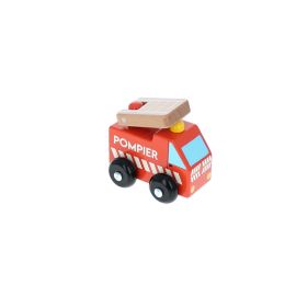 camion de pompier en bois jouet enfant