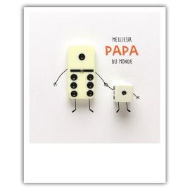 Carte  polaroid meilleur papa domino