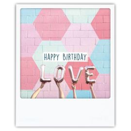 Carte polaroid happy birthday love