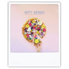 carte polaroid fleurs happy birthday