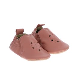 Chaussons cuir rose