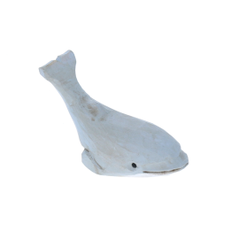 Figurine en bois baleine grise