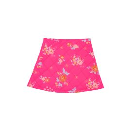 jupe matelassée fille rose à fleurs