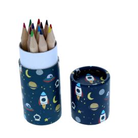 Lot de 12 crayons de couleurs astronaute