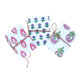 Mini carnet motif fleurs india