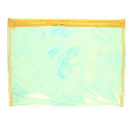 Pochette transparente jaune irisée