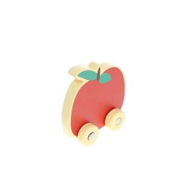 jouet en bois pomme à roulettes enfant