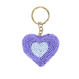 porte-clés à perles en forme de coeur 