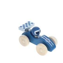 voiture de course bois bleue