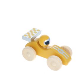 voiture de course en bois jaune enfant
