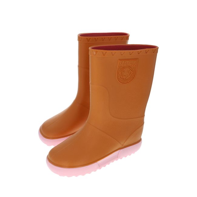 Bottes de pluie enfant Moutarde et Rose