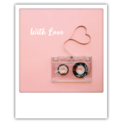 Carte polaroid cassette with love