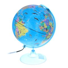 Globe terrestre lumineux bleu