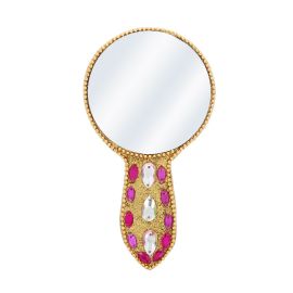 Petit miroir de poche rond indien