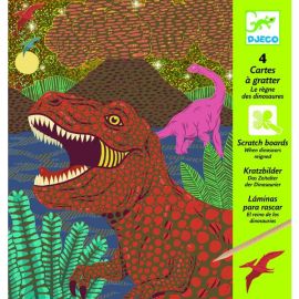 cartes à gratter dinosaures djeco