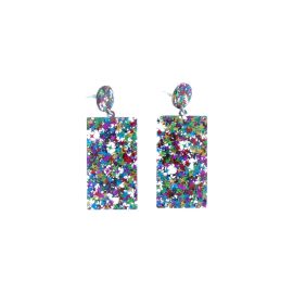 boucles d'oreilles strass multicolores