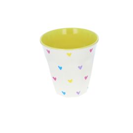 grand verre en melamine multicoeurs jaune