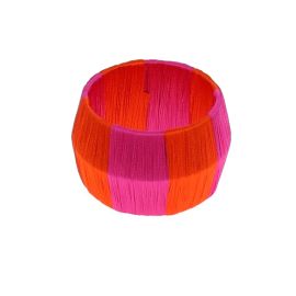 rond de serviette rose et orange