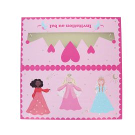 lot de 6 cartes d'anniversaire princesse