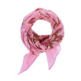 Foulard bandana rose grand format